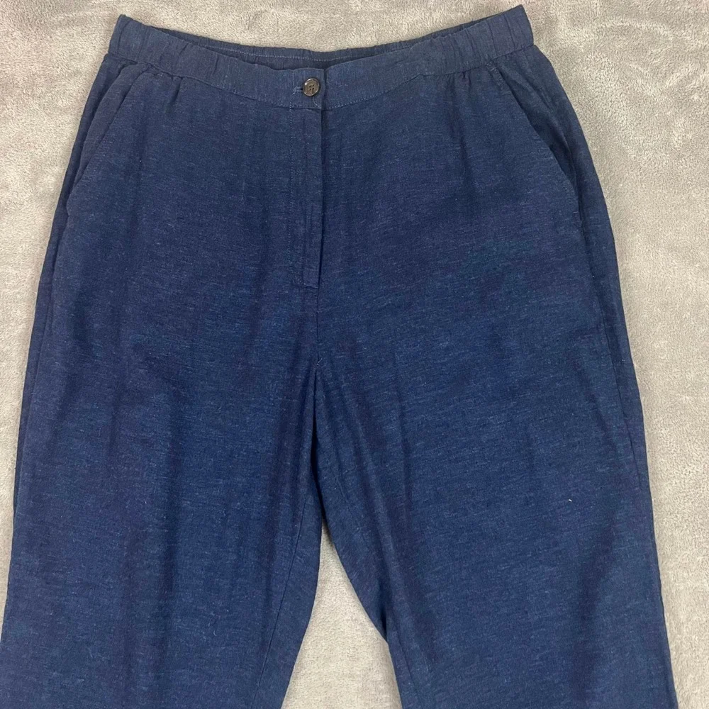 Banana Republic Tapered High Rise Trouser Pants Womens L Navy Blue NWT
